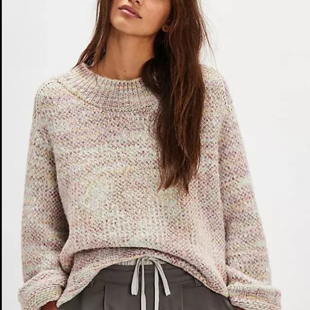 Free People Cotton Candy Pullover Sweater Size Medium Oversized EUC